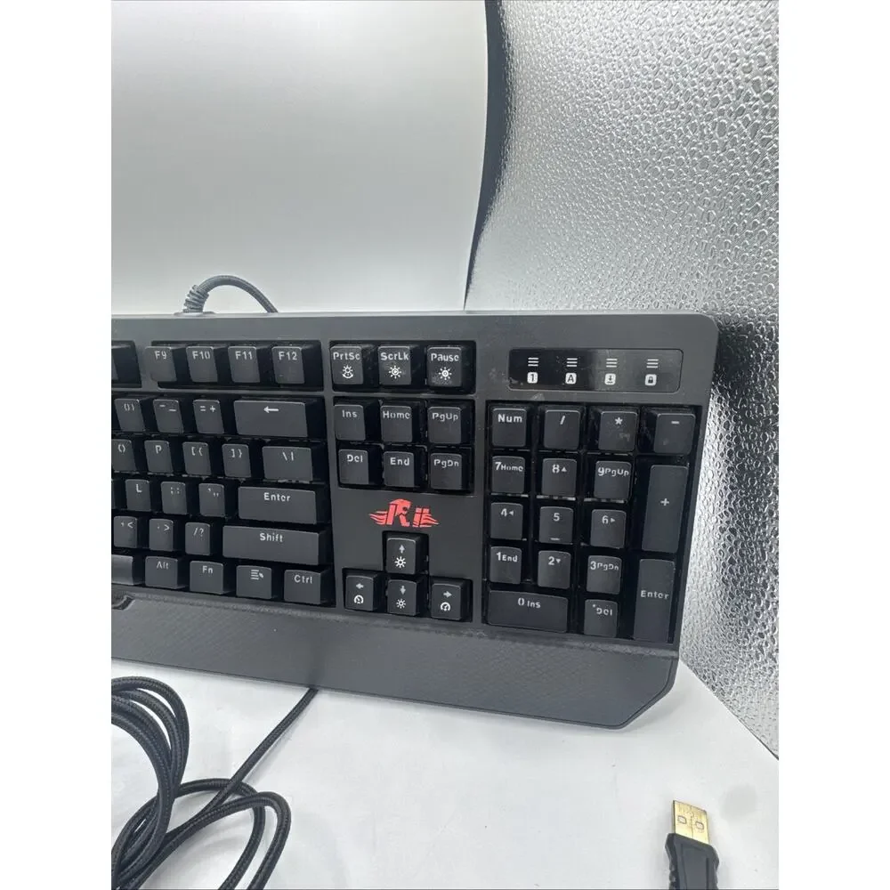 Rii Mechanical Keyboard K66 104 Keys with Red Switches, and LED Backlit